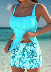 Tummy Coverage Mid Waisted Marine Life Print Tankini Set | thumb picture 