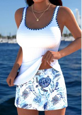 Tummy Coverage Mid Waisted Marine Life Print Tankini Set | thumb picture 