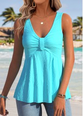 Cyan Tummy Control Sleeveless V Neck Tank Top