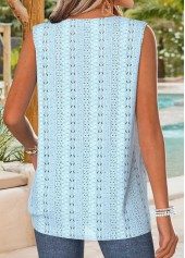 Light Blue Tummy Coverage Sleeveless V Neck Tank Top | thumb picture 