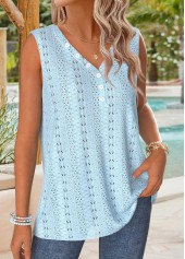Light Blue Tummy Coverage Sleeveless V Neck Tank Top | thumb picture 