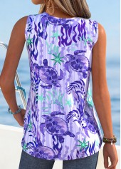 Light Purple Tummy Coverage Animal Print Sleeveless Tank Top | thumb picture 