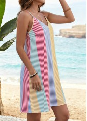 Multi Color Tummy Control Short Strappy V Neck Dress | thumb picture 