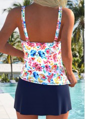 Tummy Coverage Mid Waisted Random Floral Print Tankini Set | thumb picture 