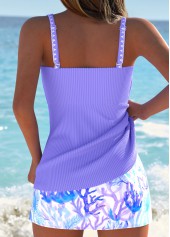 Tummy Control Mid Waisted Marine Life Print Tankini Set | thumb picture 