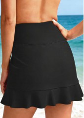 Layered Detail High Waisted Black Pantskirt | thumb picture 