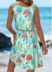 Multi Color Corset Marine Life Print Sleeveless Dress | thumb picture 