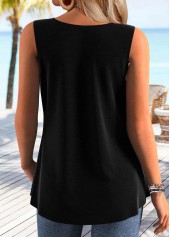 Black Tummy Coverage Sleeveless V Neck Tank Top | thumb picture 