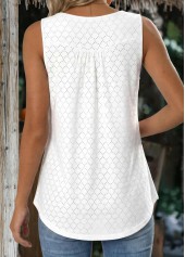 White Curved Hem Sleeveless Scoop Neck Tank Top | thumb picture 