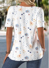 White Tummy Coverage Ditsy Floral Print T Shirt | thumb picture 