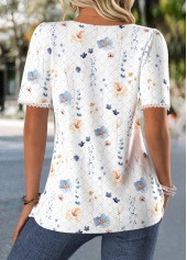 White Tummy Coverage Ditsy Floral Print T Shirt | thumb picture 