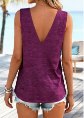 Wine Red Tie Letter Print Strappy Tank Top | thumb picture 