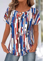 Multi Color Geometric Print Tummy Coverage T Shirt | thumb picture 