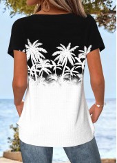 White Tummy Coverage Tropical Plants Print T Shirt | thumb picture 