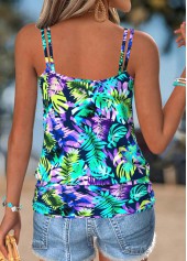 Multi Color Tummy Coverage Tropical Plants Print Camisole Top | thumb picture 