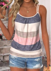 Multi Color Tummy Coverage Strappy Camisole Top