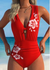Red Hot-Fix Rhinestone One Piece Swimwear and Bra | thumb picture 