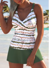 Surplice High Waisted Tie Dye Print Tankini Set | thumb picture 