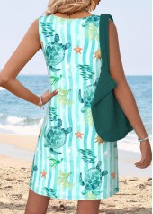 Mint Green Marine Life Print Short Tummy Coverage Dress | thumb picture 