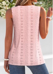 Light Pink Tummy Coverage Sleeveless Split Neck Tank Top | thumb picture 