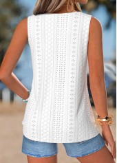 White Tummy Coverage Sleeveless Round Neck Tank Top | thumb picture 