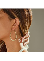 Golden Color Alloy Detail Geometric Earrings | thumb picture 