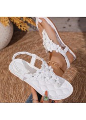 White Faux Leather Toe Post Falt Sandals | thumb picture 
