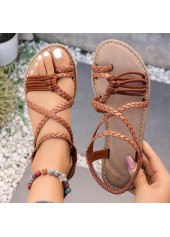 Dark Coffee Toe Post Falt Sandals