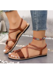 Dark Coffee Toe Post Falt Sandals | thumb picture 