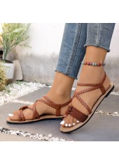 Dark Coffee Toe Post Falt Sandals | thumb picture 