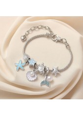 Silver Shell Starfish Design Copper Bracelet | thumb picture 