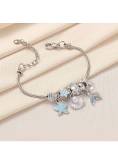 Silver Shell Starfish Design Copper Bracelet | thumb picture 