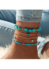 Mint Green Color Turquoise Material Anklets