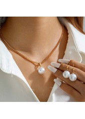 Golden Iron Pearl Earrings and Necklace | thumb picture 