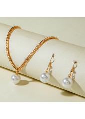 Golden Iron Pearl Earrings and Necklace | thumb picture 