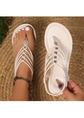 Raw White Toe Post Falt Sandals | thumb picture 