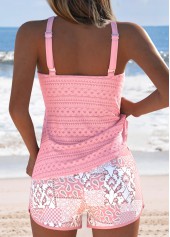 Tummy Coverage Light Pink Tribal Print Tankini Set | thumb picture 
