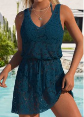 Tummy Coverage Peacock Blue Cover Up