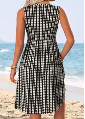 Black Tummy Coverage Sleeveless V Neck Dress | thumb picture 