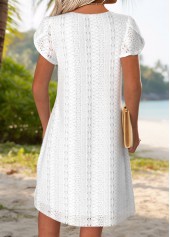 White Tummy Coverage Short Round Neck Dress | thumb picture 