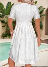 White Short Tummy Coverage V Neck Dress | thumb picture 