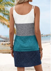 Multi Color Tummy Coverage Tropical Plants Print Short Dress | thumb picture 