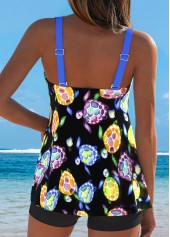 Tummy Coverage Marine Life Print Black Tankini Top-No Bottom | thumb picture 