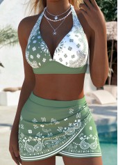 Pull On Sage Green Tribal Print Bikini Set | thumb picture 