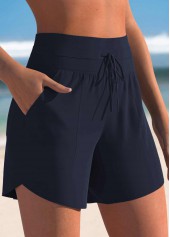 Mid Waisted Navy Color Swim Shorts