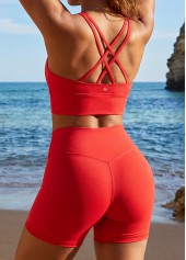 High Elasticity Mid Waisted Red Bikini Set