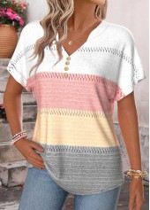 Multi Color Tummy Coverage Geometric Print T Shirt | thumb picture 