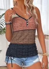 Multi Color Tummy Coverage Striped Sleeveless Tank Top | thumb picture 