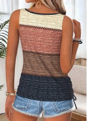 Multi Color Tummy Coverage Striped Sleeveless Tank Top | thumb picture 