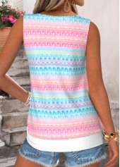 Multi Color Fake 2in1 Striped Sleeveless Tank Top | thumb picture 